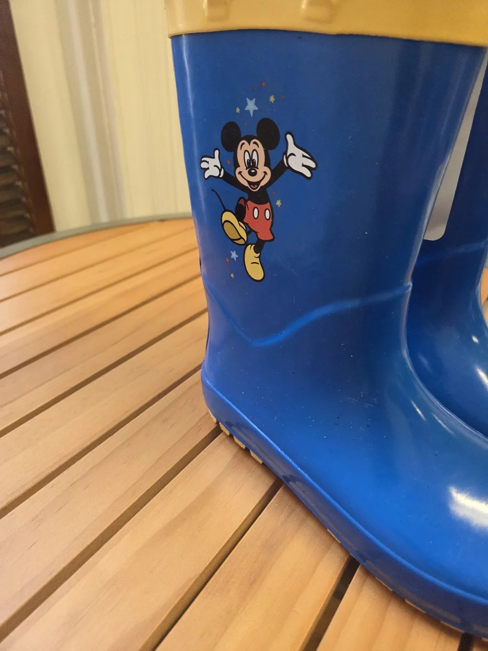 Disney Kids' Blue Rain Boots with Yellow Trim